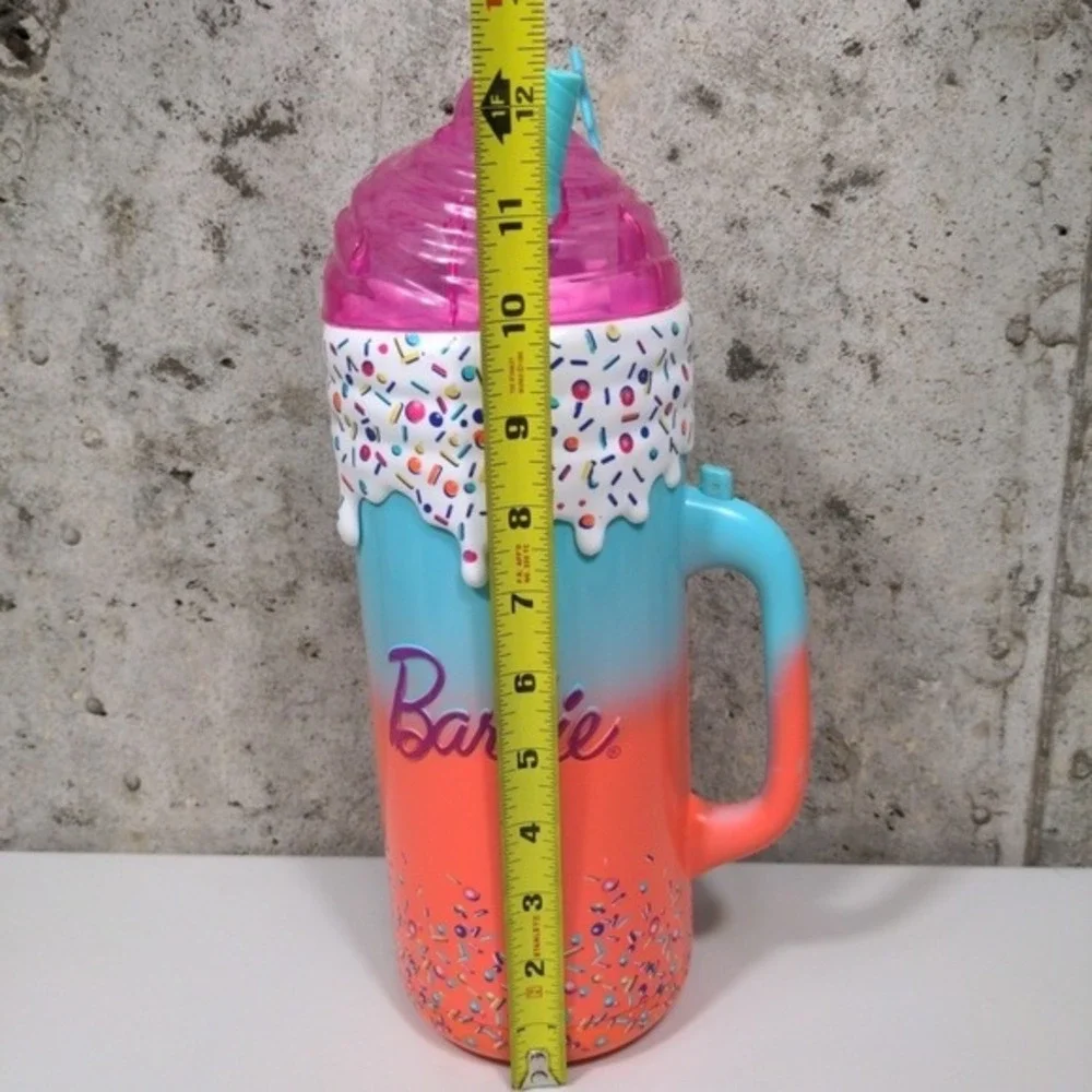 Mattel Barbie Milkshake Tumbler Cup 40oz 2023 New Teal Pink Sprinkles‎ Huge Mug